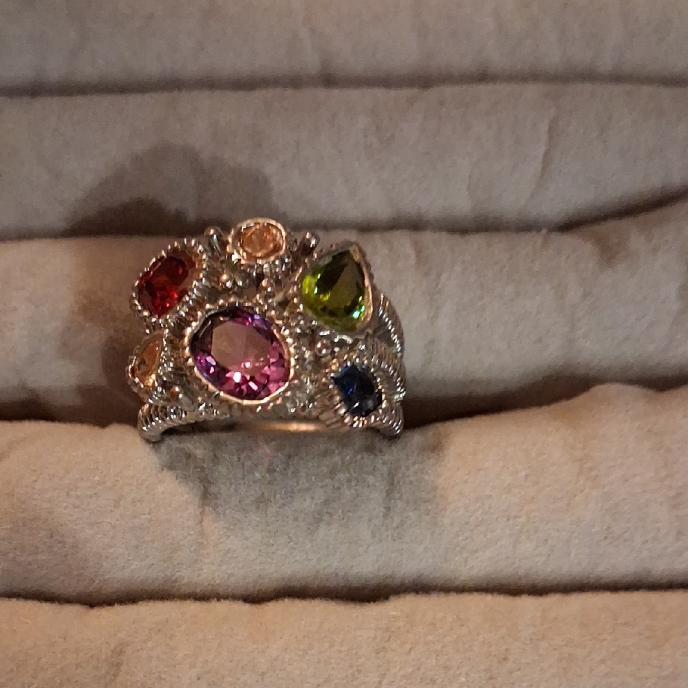 Multicolor Gemstone Ring - image 1